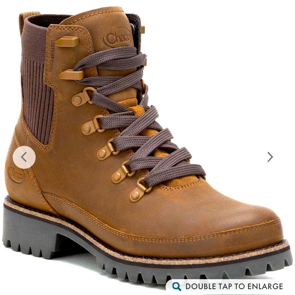 Chaco Fields Lace Waterproof Boots- Maple Brown, W7